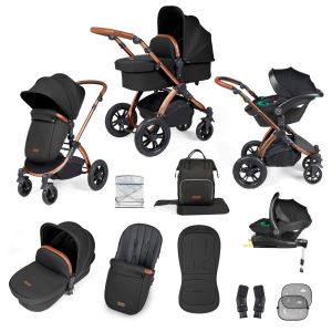 Bronze - Stomp Luxe All in One i-Size Travel System Bronze/Midnight/Tan