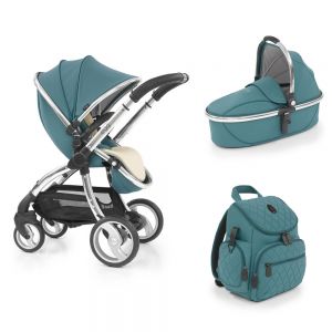 Egg Stroller with Carrycot, Changing Bag & Luxury Fleece Liner - Cool Mist