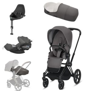 Cybex Priam Manhattan Grey with cot Lite, Cloud Z and base