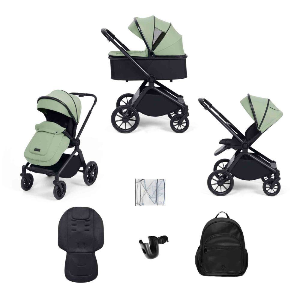 Sage Green - Ickle Bubba Altima 2 in 1 showing the included items