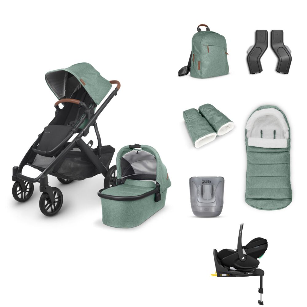 Uppababy Vista V2 bundle with Maxi Cosi Pebble 360 Pro 2 and Familyfix 360 Pro base RRP £1875.00