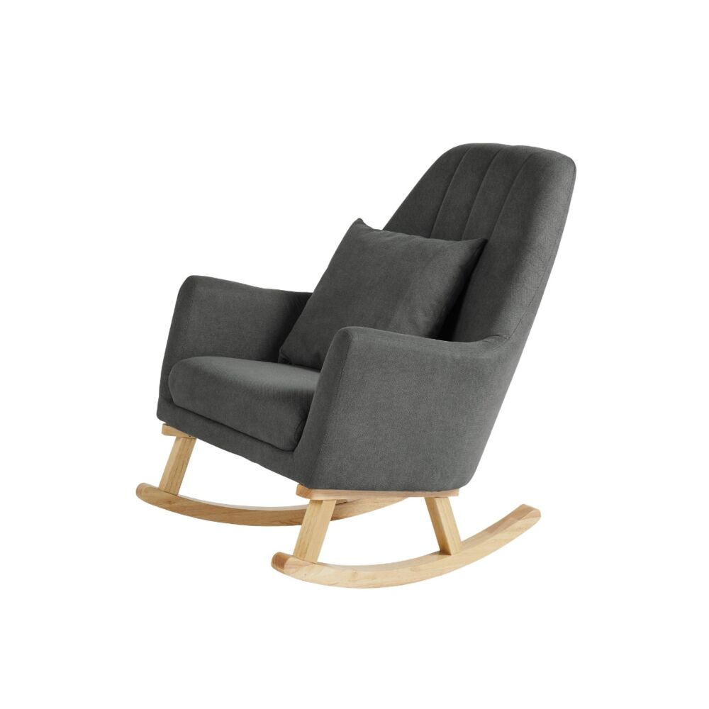 Charcoal Grey - Eden Deluxe Rocking Chair shown at an angle