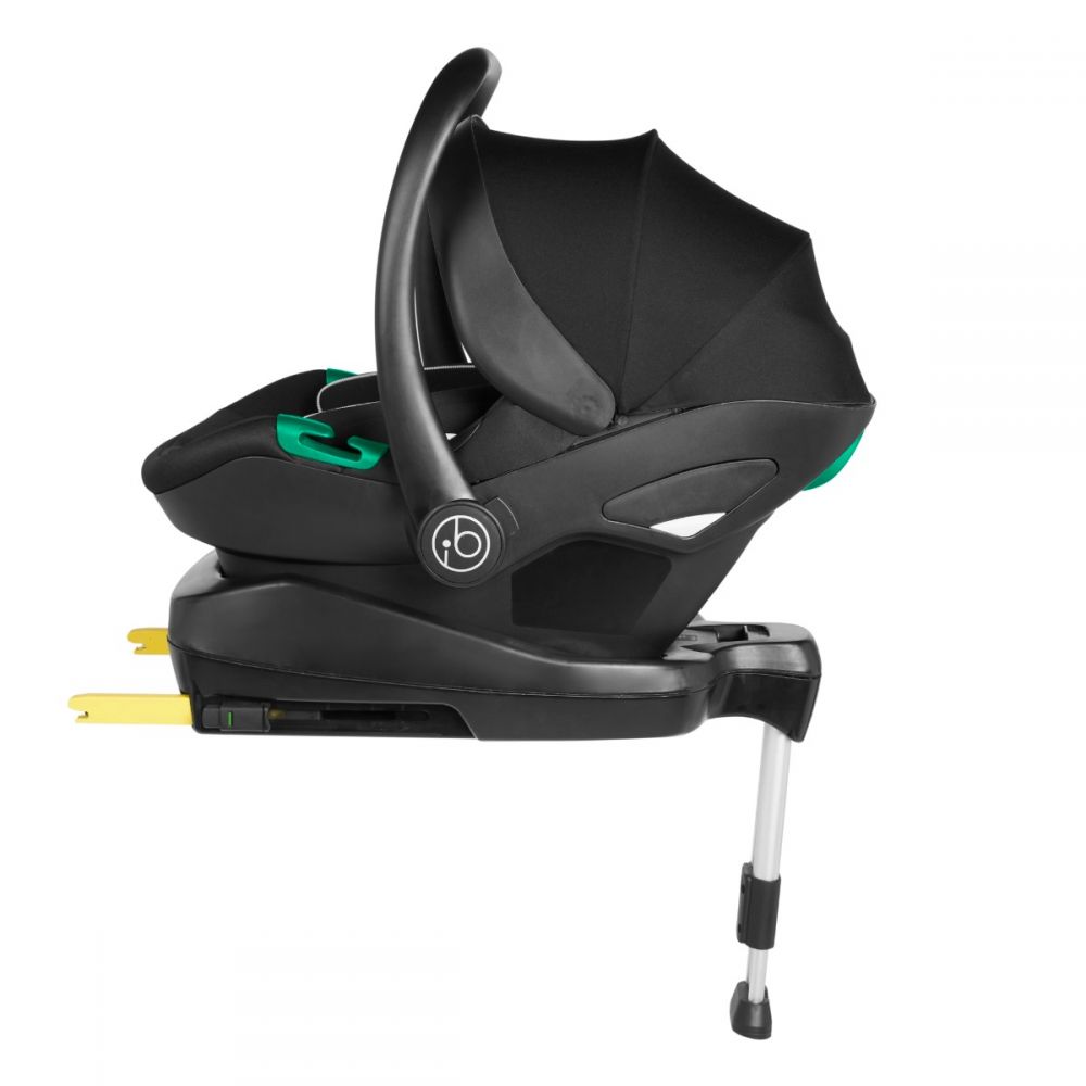 Black - Ickle Bubba Stratus and Isofix Base shown from the side on the isofix base