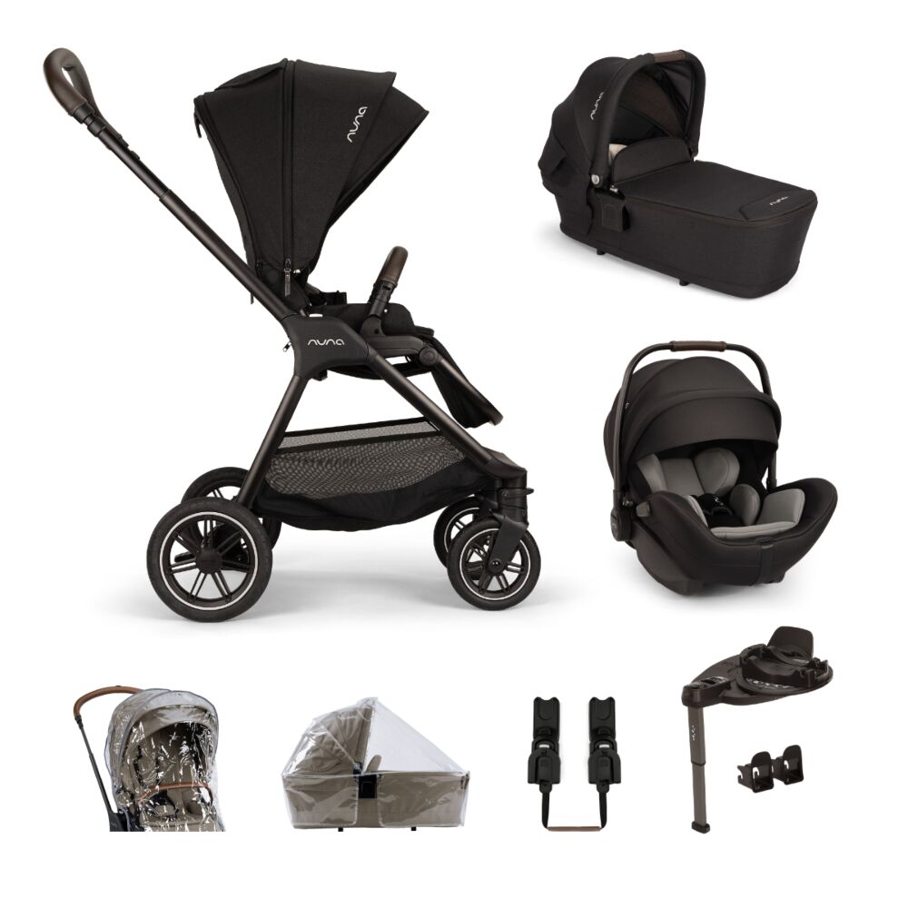 Nuna Triv Next, Arra Flex and Base Currve bundle in Caviar