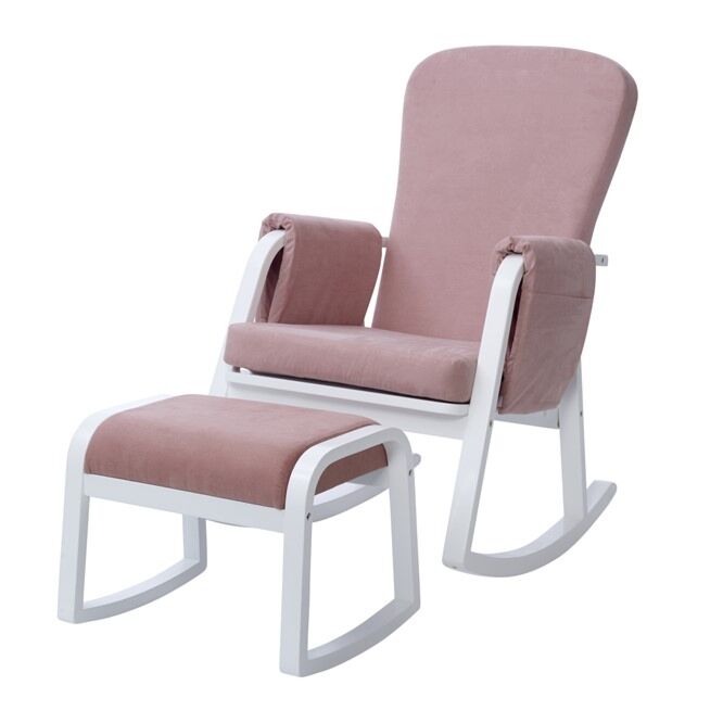 Blush Pink - Dursley Rocking Chair and Stool showing both items