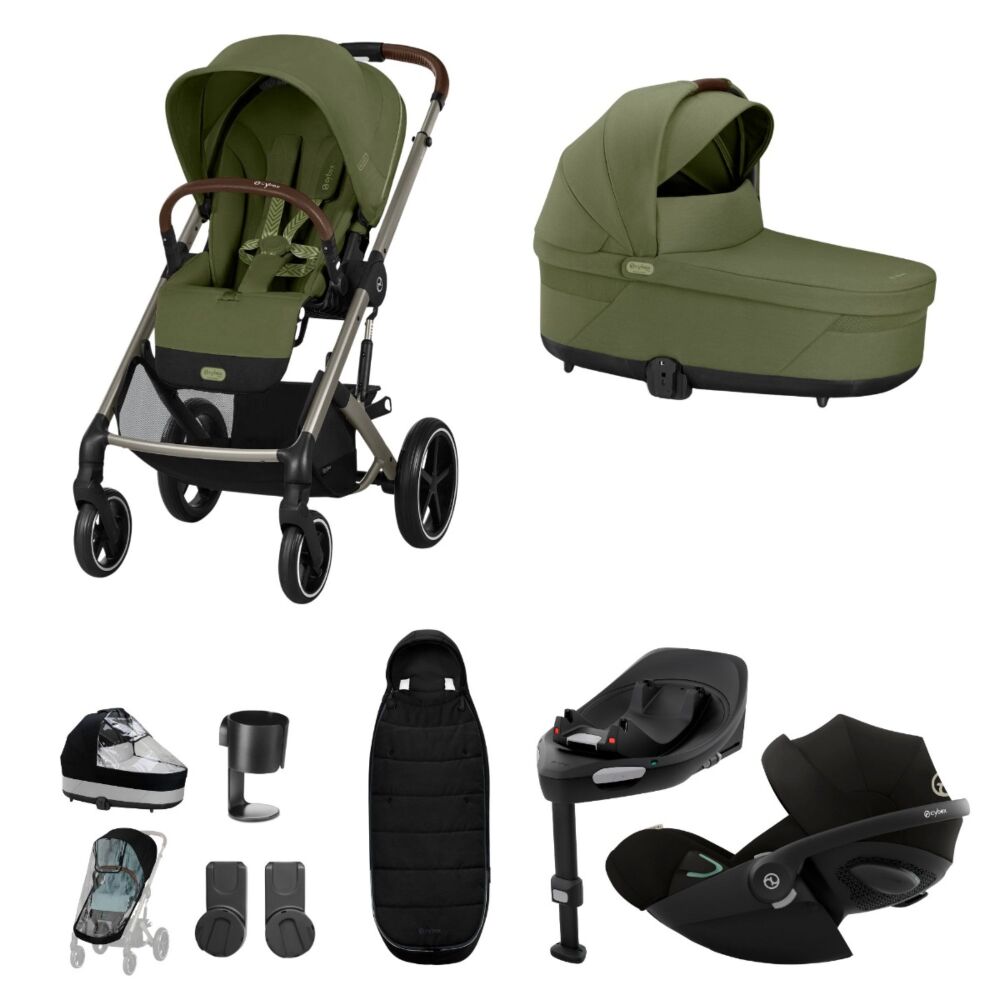 Cybex Balios 10 piece Moss Green bundle with Moon Black Cloud G and Base G