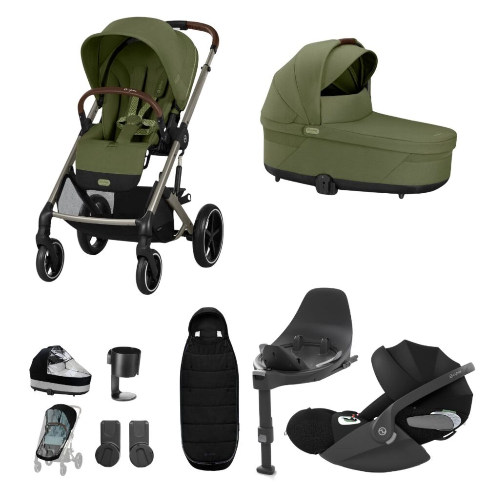 Cybex Balios S Lux bundle Moss Green with Sepia Black Cloud T and Base T
