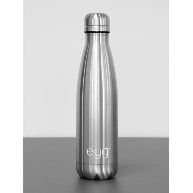Egg Water Bottle - Brushed Steel