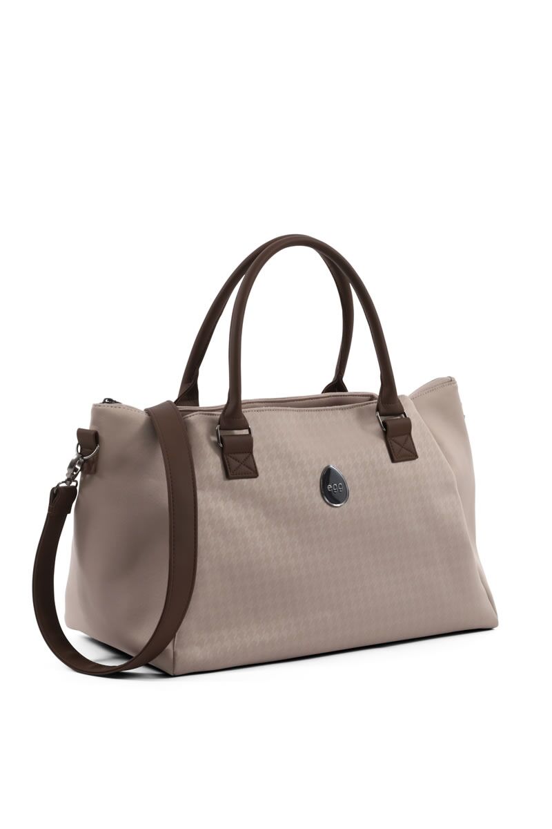 Houndstooth Almond - Egg Overnight Bag