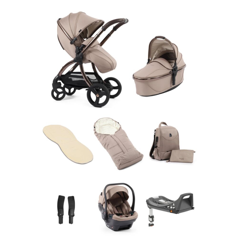 Egg 3 Luxury Bundle with Egg Shell & Base - Houndstooth ALMOND