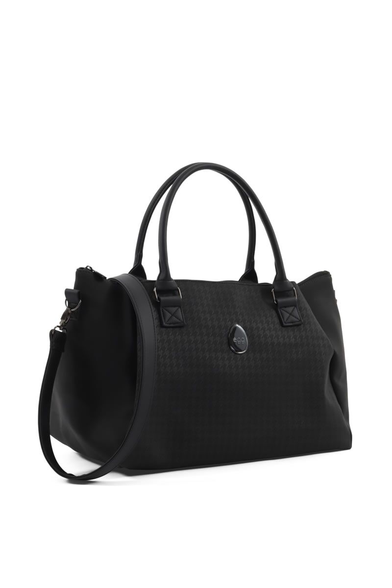Egg Overnight Bag - Houndstooth Black