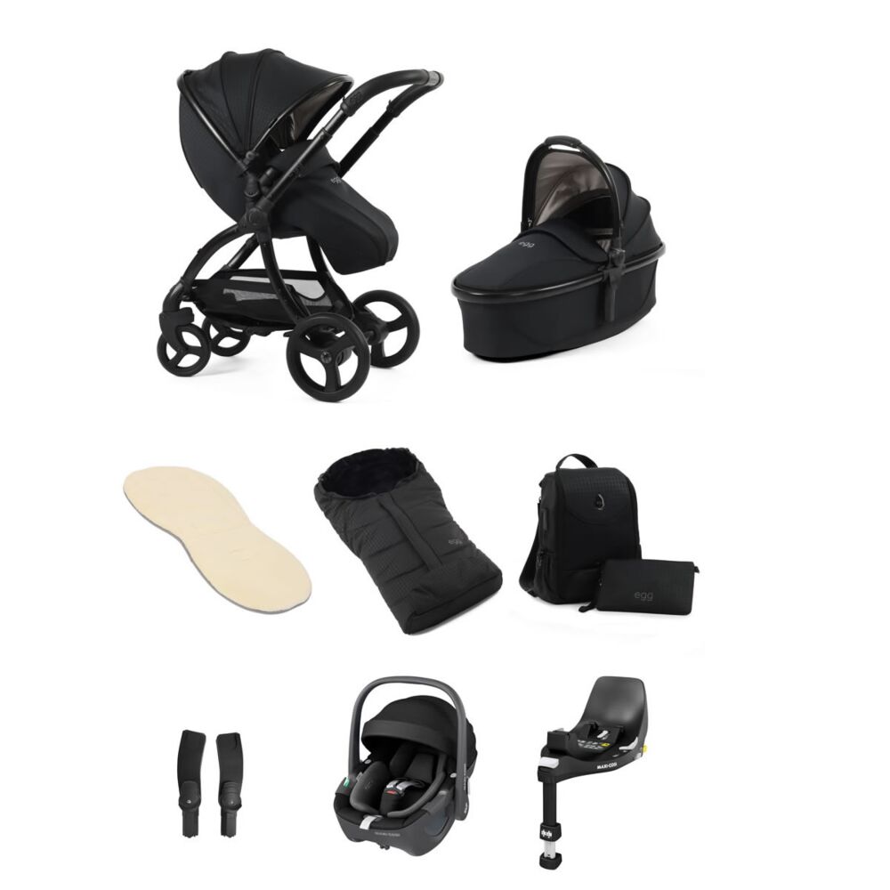 Egg 3 Luxury Bundle with Maxi Cosi Pebble 360 and rotating base - Houndstooth Black