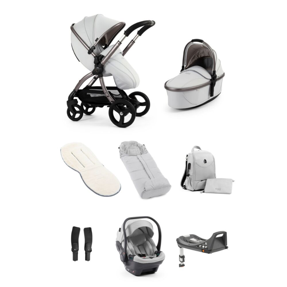 Egg 3 Luxury Bundle with Egg Shell & Base - Houndstooth Silver