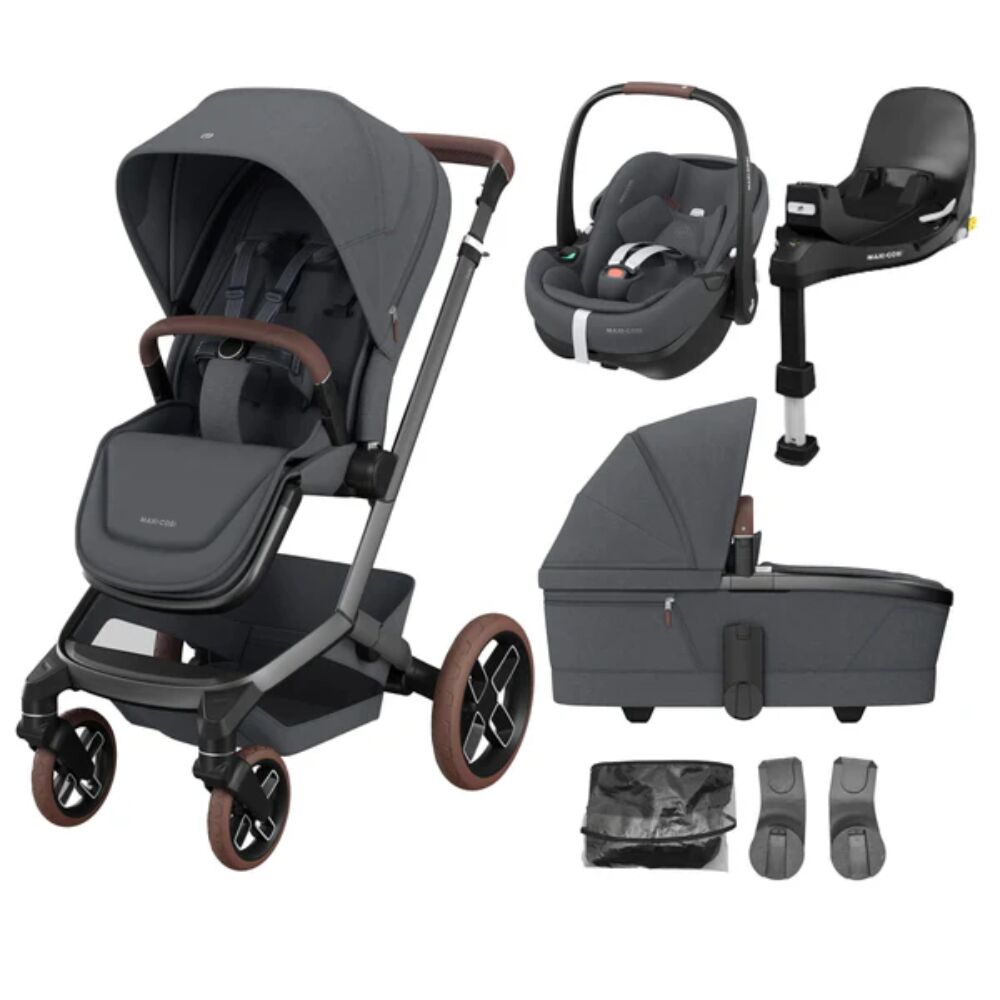 Twillic Graphite- Maxi Cosi FAME travel system - Pebble 360 Pro and base 