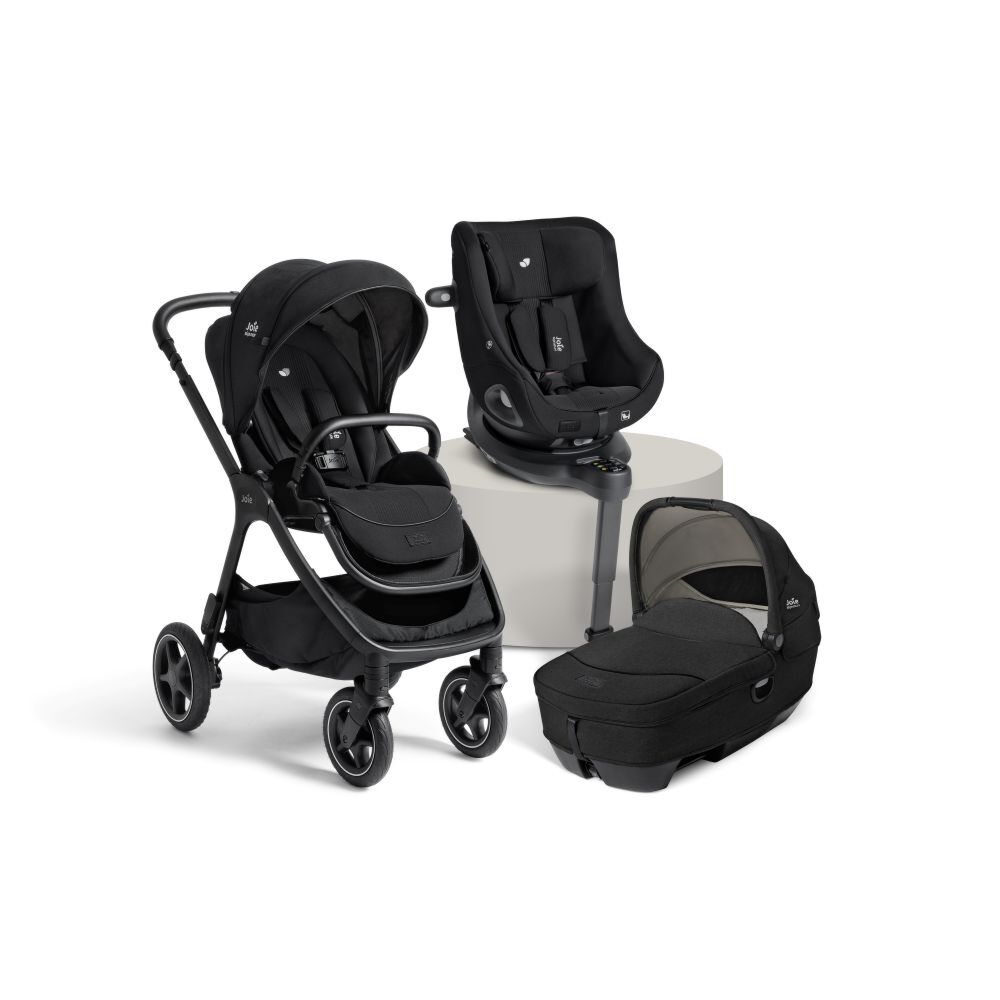 Joie Finiti Flex bundle with Calmi Car Cot, I-Harbour next stage seat and rotating base.