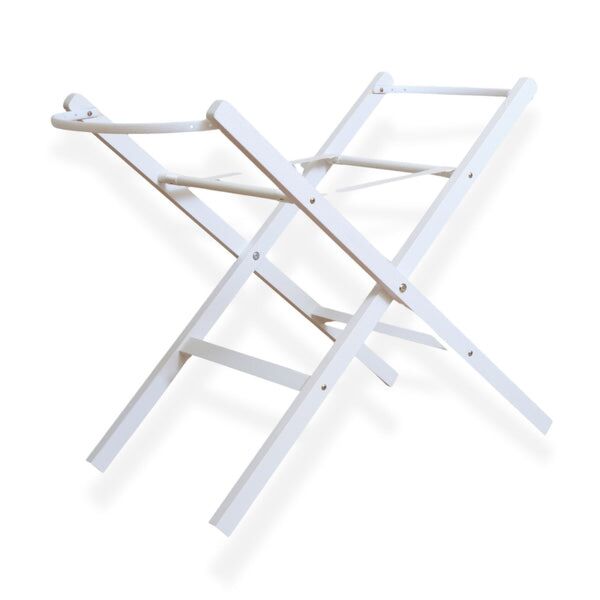 Clair De Lune Wooden Folding Moses Basket Stand - White