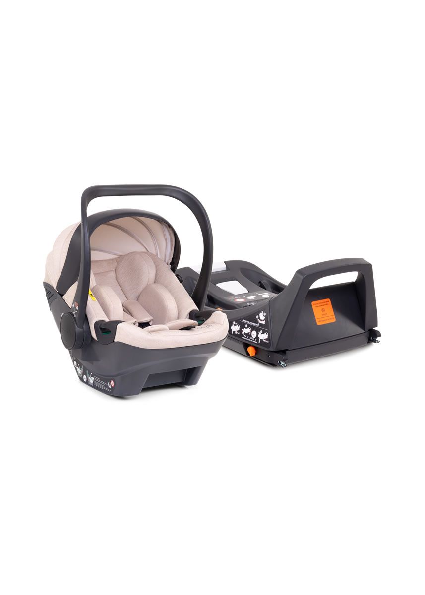 Latte - iCandy Cocoon Car Seat and Base showing the cocoon and base