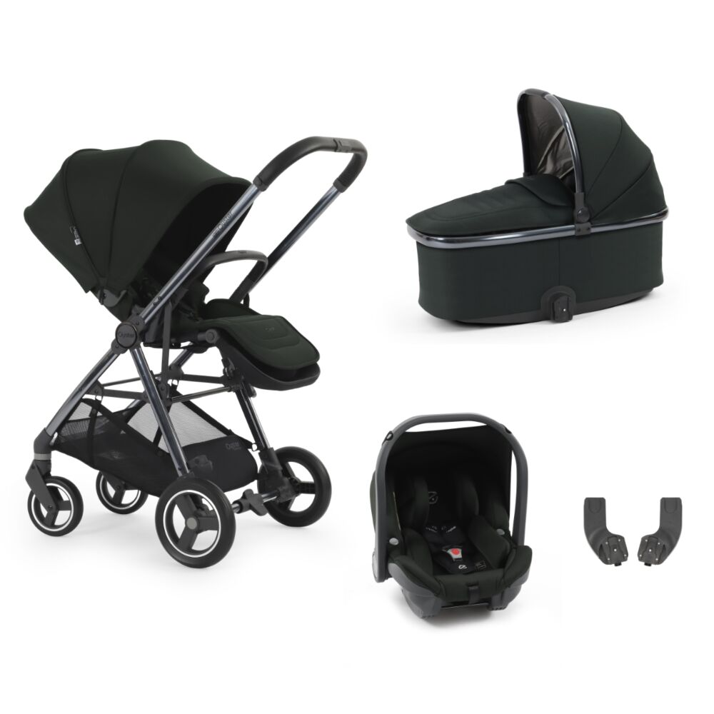 Babystyle Oyster Gravity+ 4 in 1 travel system with carrycot and car seat capsule - black olive