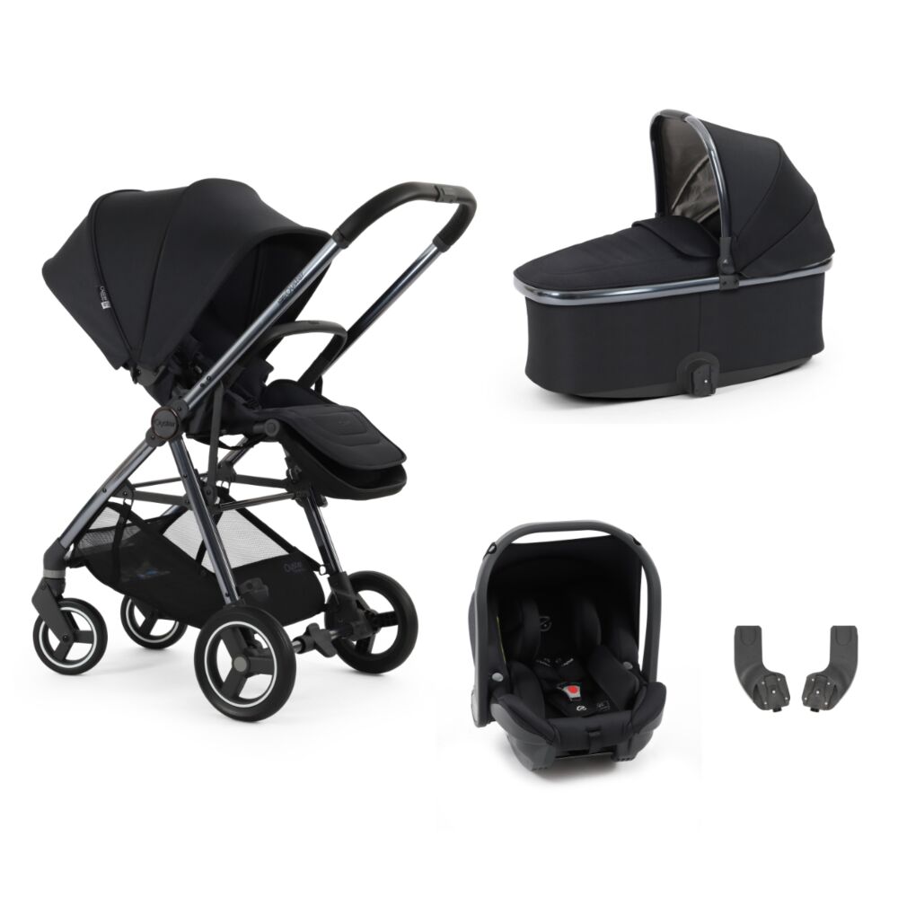 Babystyle Oyster Gravity+ 4 in 1 Travel System - Carbonite with carrycot and capsule car seat