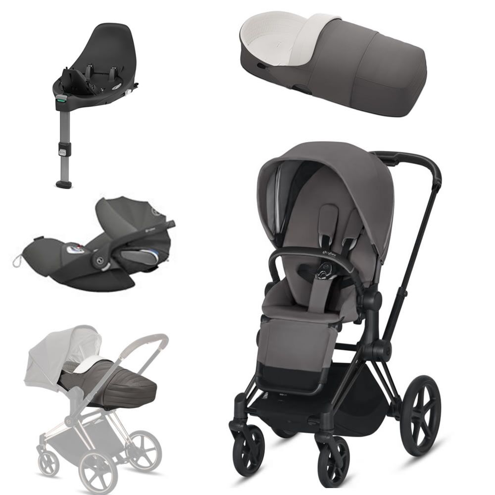 Cybex Priam Manhattan Grey with cot Lite, Cloud Z and base