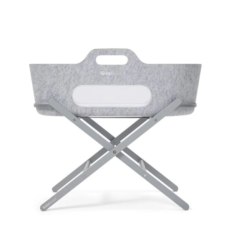 SnuzBaskit Moses Basket with Dove Stand - Light Grey 