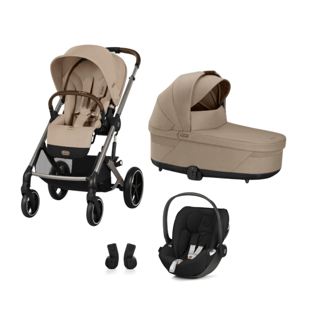 Ex display Cybex Balios, Cot S Almond beige with Car seat adaptors and Cybex Cloud G - Black comfort 