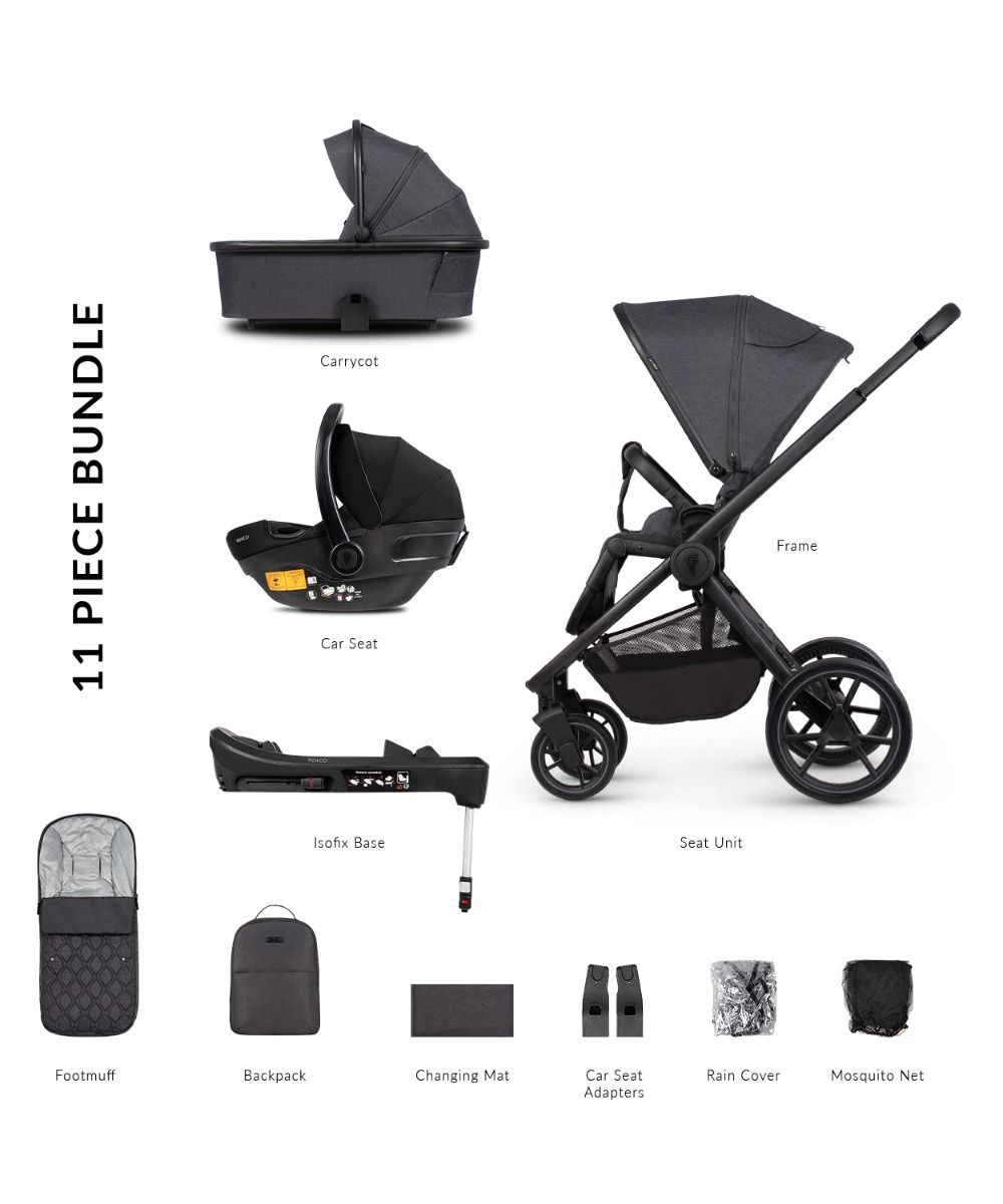 Charcoal - Venicci Tinum Edge Complete Travel System Included items