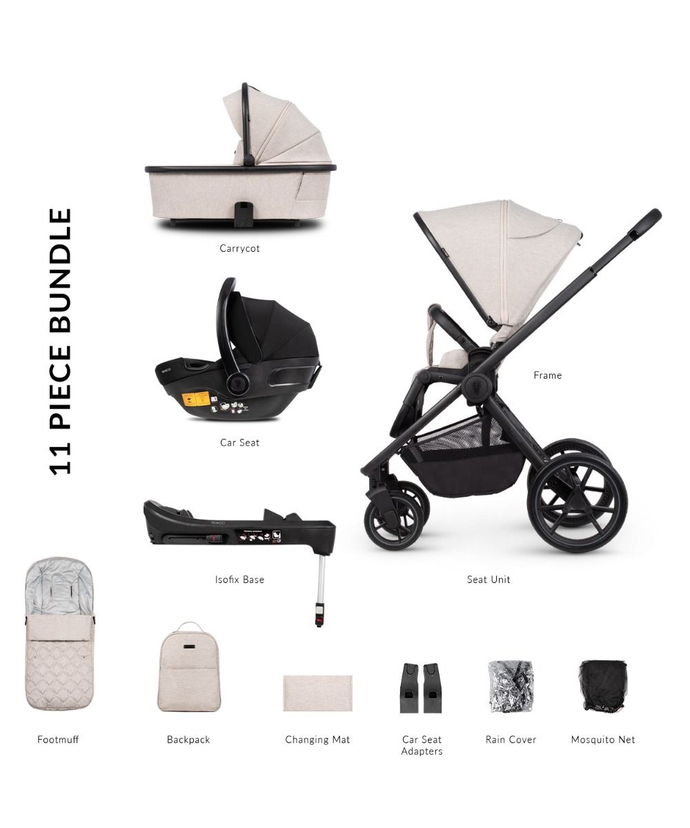 Dust - Venicci Tinum Edge Complete Travel System Showing the included items