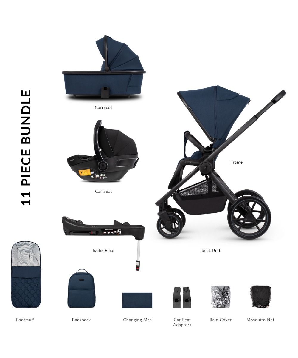 Ocean - Venicci Tinum Edge Complete Travel System showing the included items