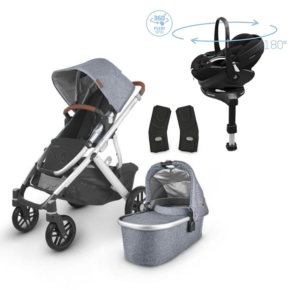 Uppababy Vista with Maxi Cosi Pebble 360 Pro and base.