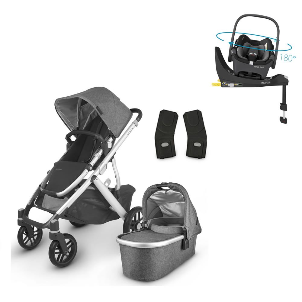 Uppababy Vista Bundle with Maxi Cosi Pebble 360 and rotating base