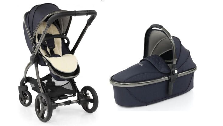 Showing pushchair with carrycot