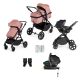 Dusty Pink - Comet All in one i-Size Travel System showing all the included items