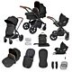 Ickle Bubba Stomp Luxe with Cirrus car seat and base, with accesories Black/Midnight/Tan.