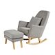 Pearl Grey - Eden Deluxe Rocking Chair and Stool shown at an angle