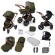 Woodland/Bronze i-Size Travel System with Isofix Base Stomp V4 showing the included items