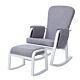 Pearl Grey - Dursley Rocking Chair and Stool shown at an angle