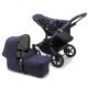 Black/Forest Green Mono - Bugaboo Donkey 5 shown with seat unit, carrycot and chassis
