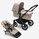 Black/Midnight Black Mono - Bugaboo Donkey 5 shown with seat and carrycot with chassis