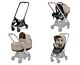 Peg Perego City Loop Chassis, Seat Unit, Carrycot & Primo Viaggio Car Seat Bundle - Vanilla Blend 