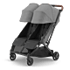 Uppababy Minu Duo - Greyson (Carbon/Saddle Leather) shown at an angle