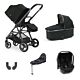 Babystyle Oyster Gravity+ 5 in 1 travel system in Black Olive with carrycot, capsule car seat and base