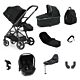 Babystyle Oyster Gravity+ 5 in 1 travel system in Black Olive with carrycot, capsule car seat, base, accessories, footmuff, changing bag, clamp and cup holder