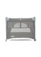 Joie Kubbie Sleep Travel Cot - Foggy Grey side view with bassinet