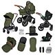 Ickle Bubba Stomp luxe with Cirrus car seat in Black/Woodland/Tan