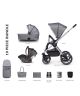 Rock Graphite -  2 in 1 with Ultralite Car Seat Venicci Tinum 2.0 showing the included items